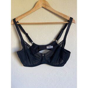 Wacoal 38DD Aphrodite Fuller Figure Black Lace Underwire Bra WE140001BLK
